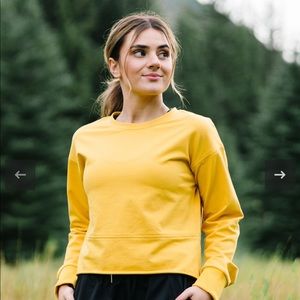 Zyia Mustard cutoff Crewneck sweatshirt - NWT